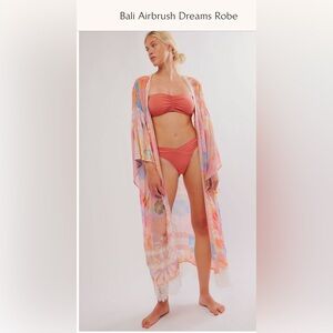 Free People Coral Swim Set with Floral Cover-Up